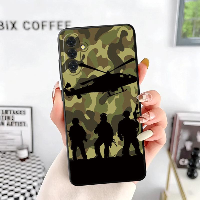 Camouflage Military Pattern Soft Phone Case for Samsung A17 A37 A57 A16 A26 A36 A56 A15 A25 A35 A55 A14 A24 A34 A54 A13 A23 A33