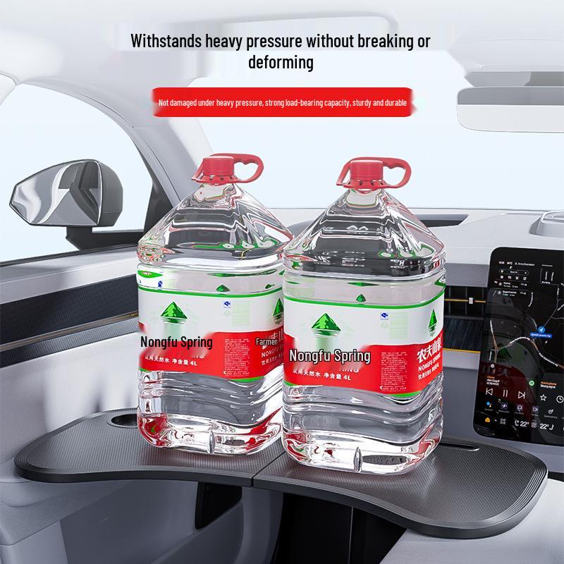 Multifunctional Car Interior Stand: Folding Dining Table & Computer Desk for Front Console.