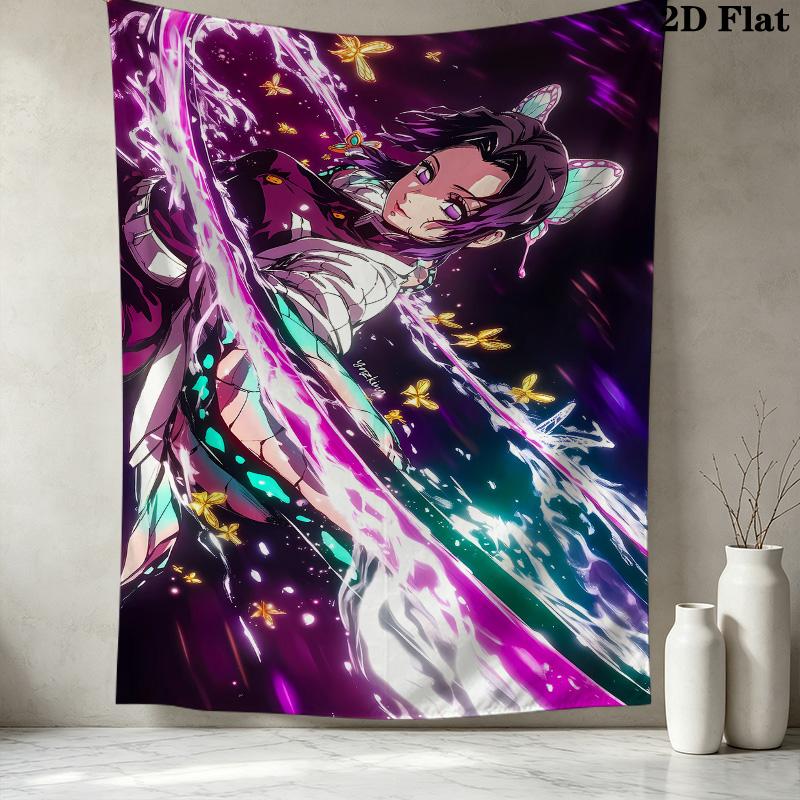 Demon Slayer Wall Tapestry Aesthetic Wall Hanging Printed Fabric Blanket Decorative Tapestries For Bedroom Living Room Home Decor