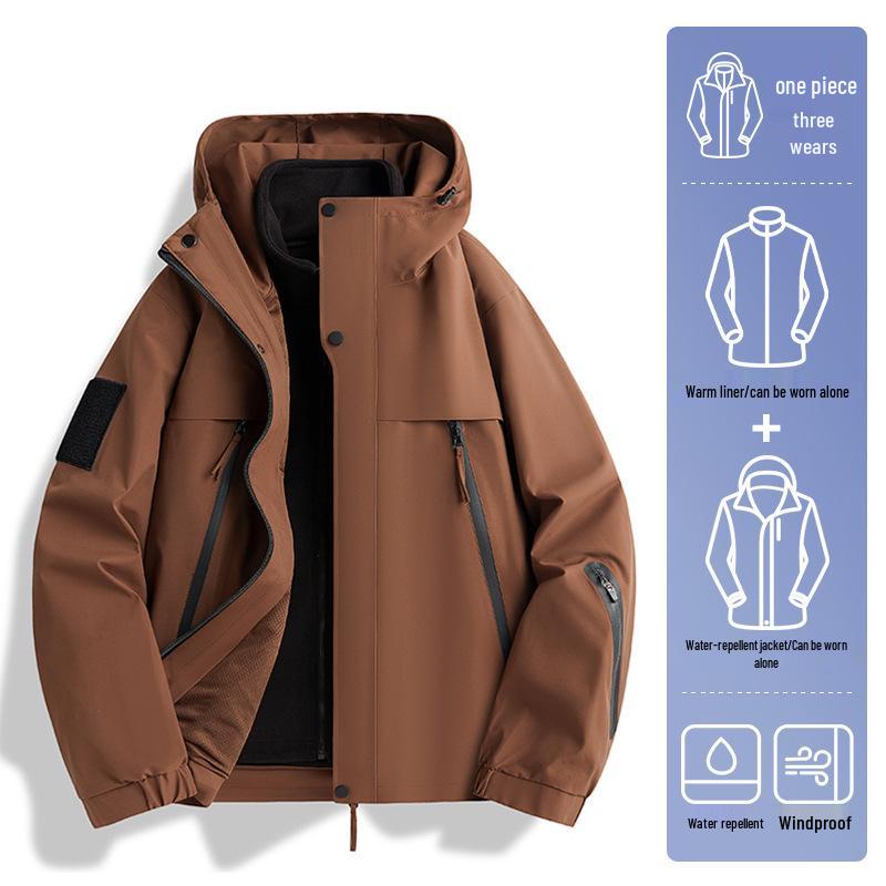 

2024 Autumn/Winter Unisex Windproof & Waterproof 3-in-1 Mountaineering Jacket 6XL