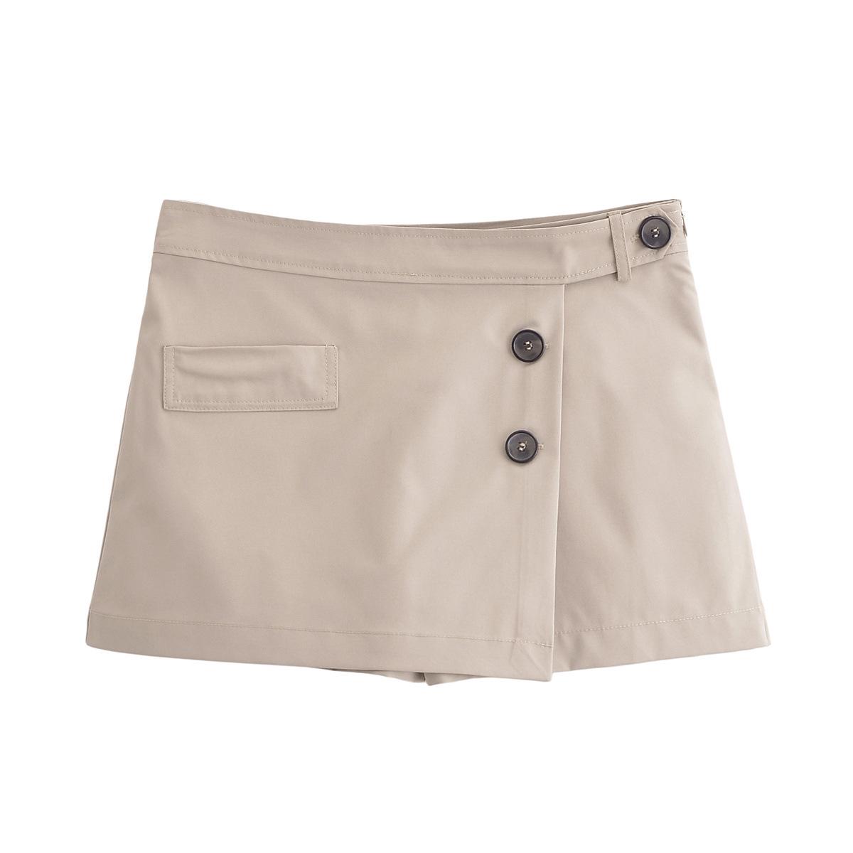 

2025 Весна Женский Европейский и Американский Стиль Кюлоты на Пуговицах и Короткий Топ-Жилет Комплект L