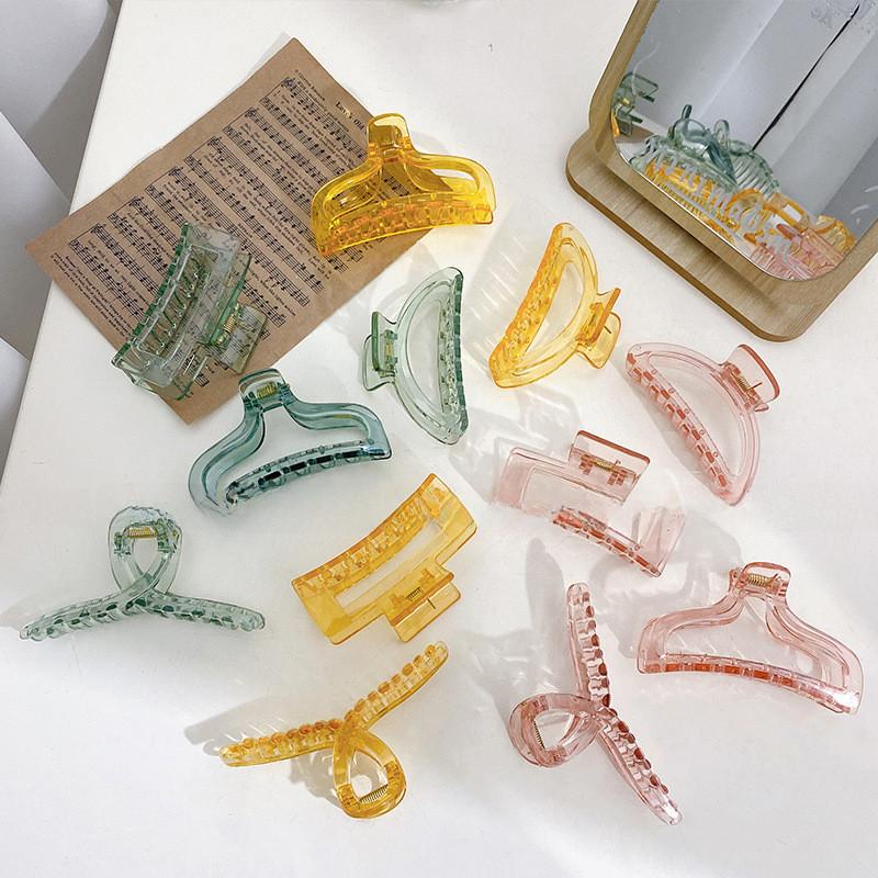Beautiful Handmade Clear Plastic Hair Claw Clip In Various Colors For Stylish Women