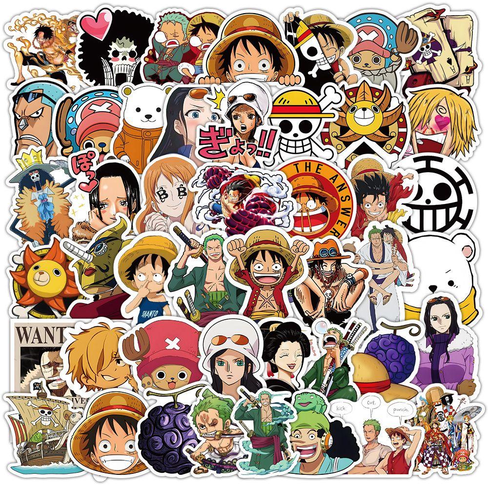 100pcs One Piece Cute Cartoon Stickers DIY Skateboard Phone Case Laptop Motorcycle Waterproof Cool Anime Sticker Decals Toy