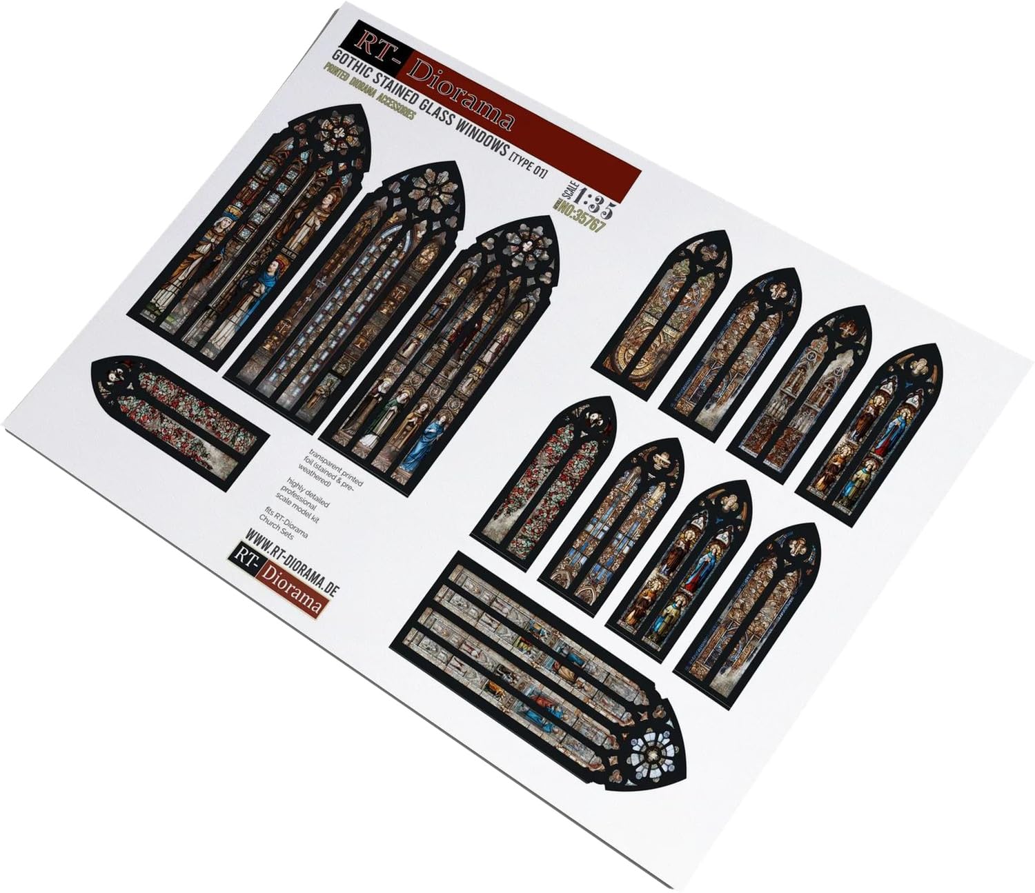 

RT Diorama 1/35 Gothic Stained Glass Window Type 1 Miniature Accessory RTD35767 (Scenery)