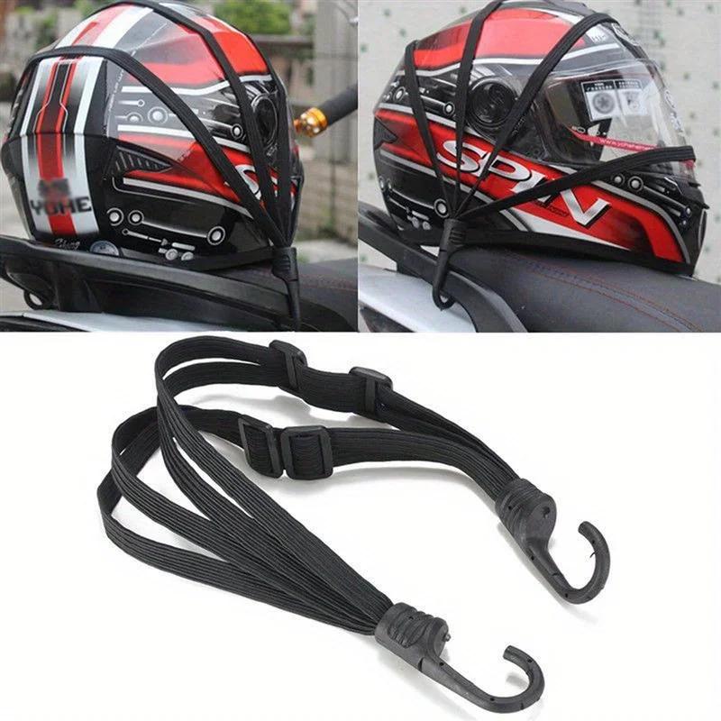 Universal 60cm Motorcycle Luggage Strap Moto Helmet Gears Fixed Elastic Buckle Rope High-Strength Retractable Protective Net.