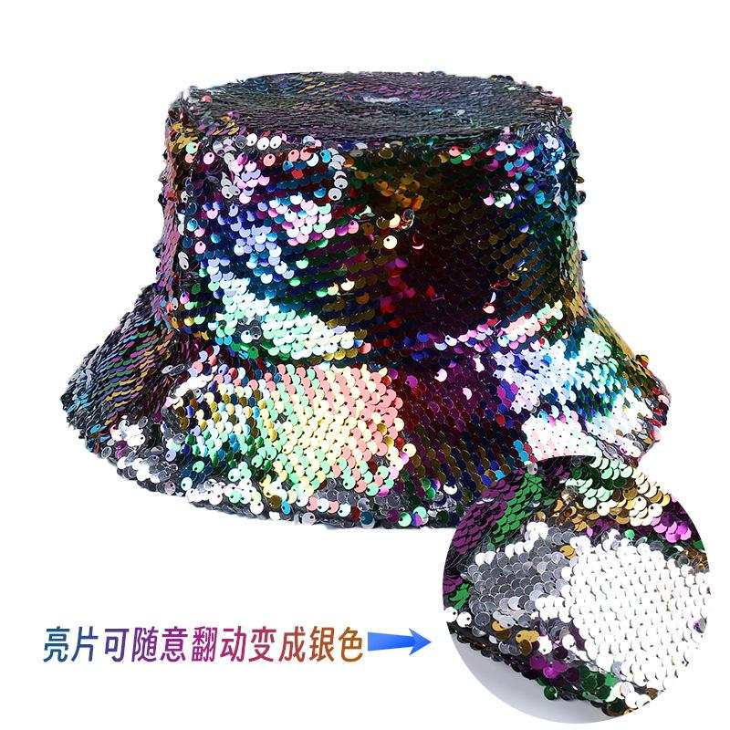 New Arrival! Shiny 7-Color Sequin Fisherman Hat | Double-Sided Wearable | Disco Party Cowboy Beret | Fashionable and Versatile