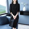 2025 Elegant Plus Size Woolen Knit Dress: Winter Slimming Long Skirt