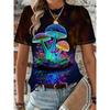 Fashionable Simple Versatile Painting Colortly 3D Printed Round Neck Short Sleeved T-Shirts Soft Comfortable Loose Breathable Plus Size Womens T-Shirt