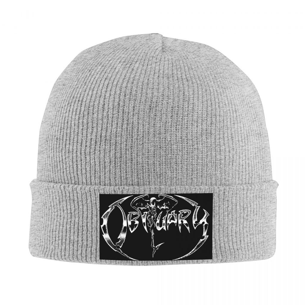 Obituary Band Logo Death Metal Trucker Warm Knitted Cap HipHop Bonnet Hat Autumn Winter Outdoor Beanies Hats for Men Women Adult