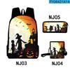 Classic Novelty Cool Halloween 3D Printed 3pcs/Set Pupil School Bags Laptop Daypack Backpack Inclined Shoulder Bag Pencil Case