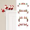 2Pcs Christmas Wooden Signs Funny Winter Tabletop Decor Elk Christmas Tree Home Table Door Frame Corner Applique Christmas Decor