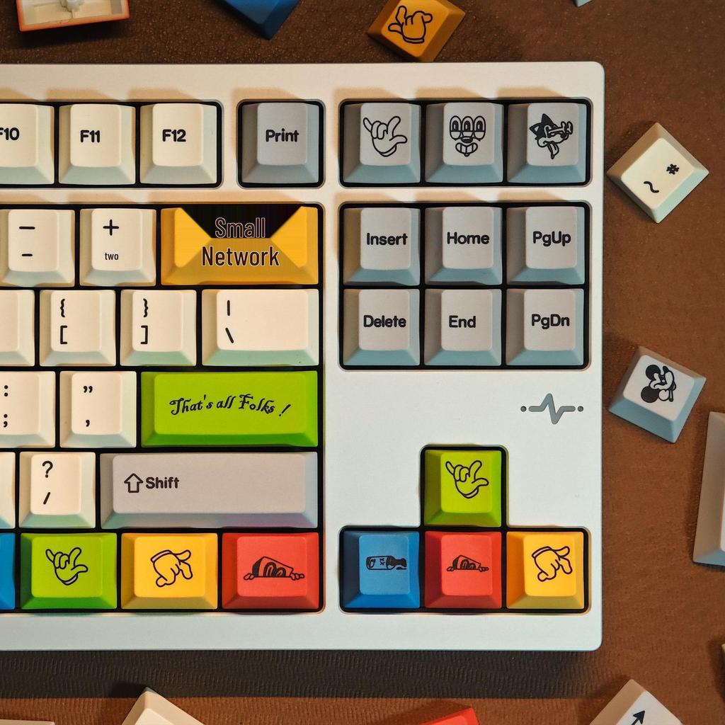 143-Keys Translucent PBT Rubber Tube Keycap Set with Side-Printed Five-Sided Dye-Sublimation for Mechanical Keyboards