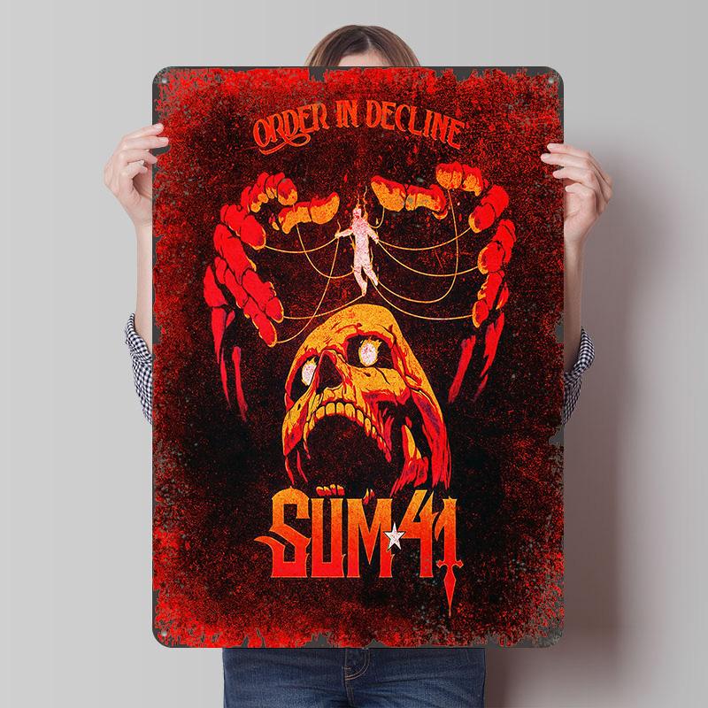 Sum 41 Order in Decline Artwork Tin Plaque Poster Customized Wall Art Retro Vintage Metal Signs for Man Cave Room Decorations 7.9x11.8In(20x30cm)