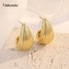 Fashion 14K Gold Plated Metal Irregular Stud Earrings for Women Exaggerated Large Geometric Statement Earrings Party Jewelry