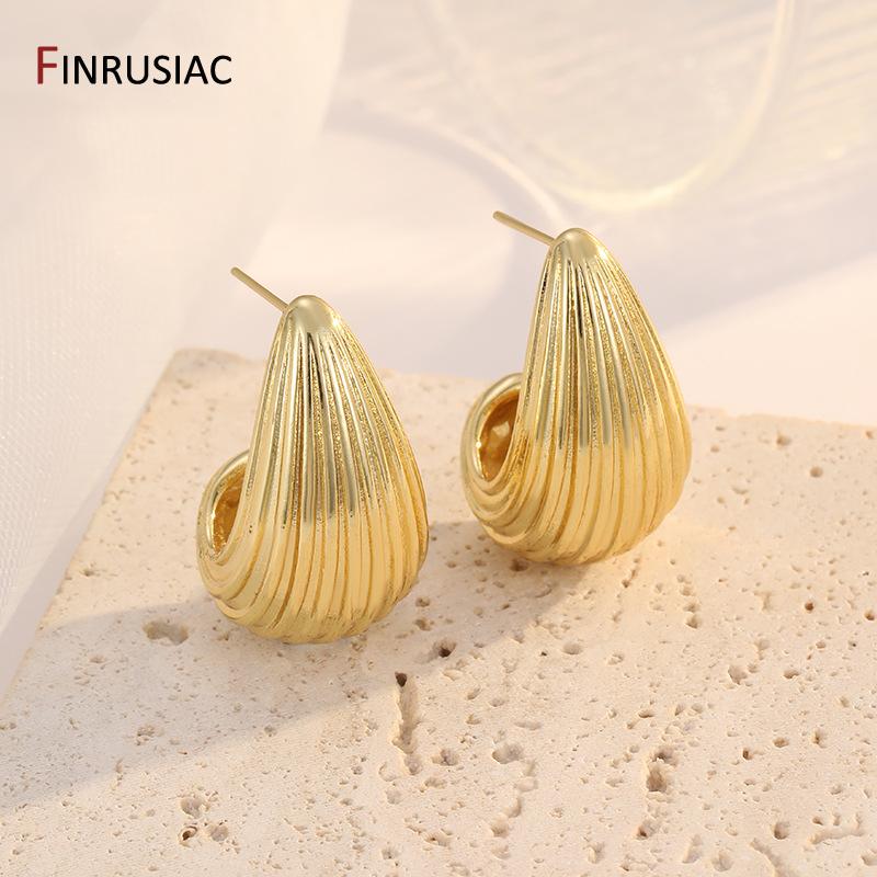 Fashion 14K Gold Plated Metal Irregular Stud Earrings for Women Exaggerated Large Geometric Statement Earrings Party Jewelry