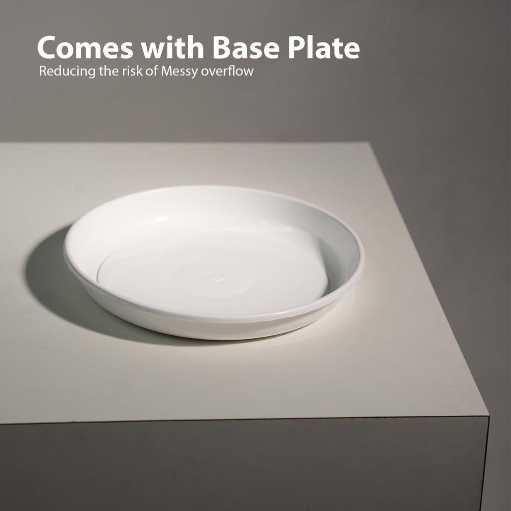 Blossom 12 Inch Solid White Flower Pot| Lightweight & Durable for Indoor/Outdoor | for Big Size Plants/Flower | Flower Pot for Living Room