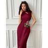 European summer new Chinese style elegant temperament flower embroidery stand-up collar sleeveless long dress women