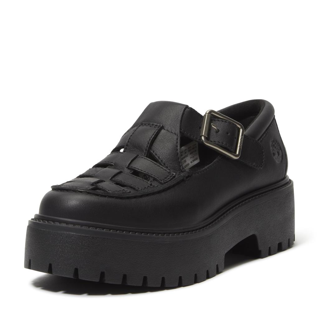 Timberland Stone Street Buckle Black Full Size Shoes, Women's, TB0A4188W021, Grain, 6.0 / 23.0cm