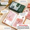 100 Envelopes Money Saving Challeng PU Savings Challenges Sheets  for Children