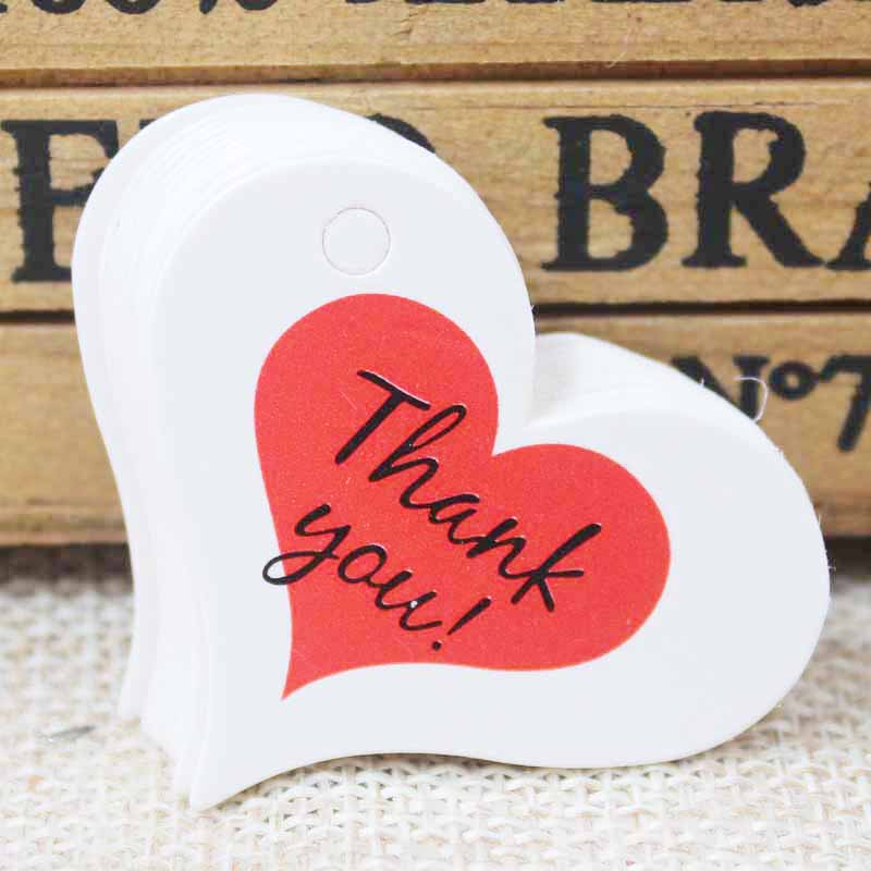 200pcs New design kraft/white Handmade tag,paper vintage red heart Handmade gift tag products swing Handmade with love hang tag