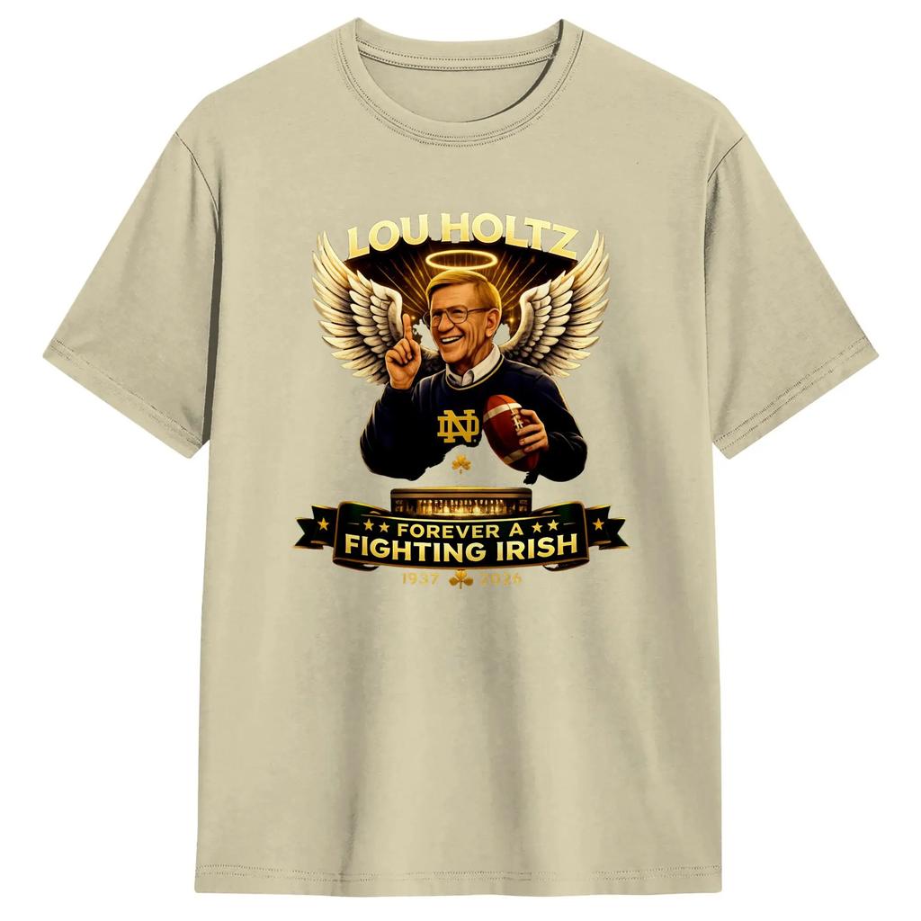Funny Lou Holtz Forever Tshirts For Unisex Round Collar Cotton T Shirts Short Sleeve Tees Graphic Tops