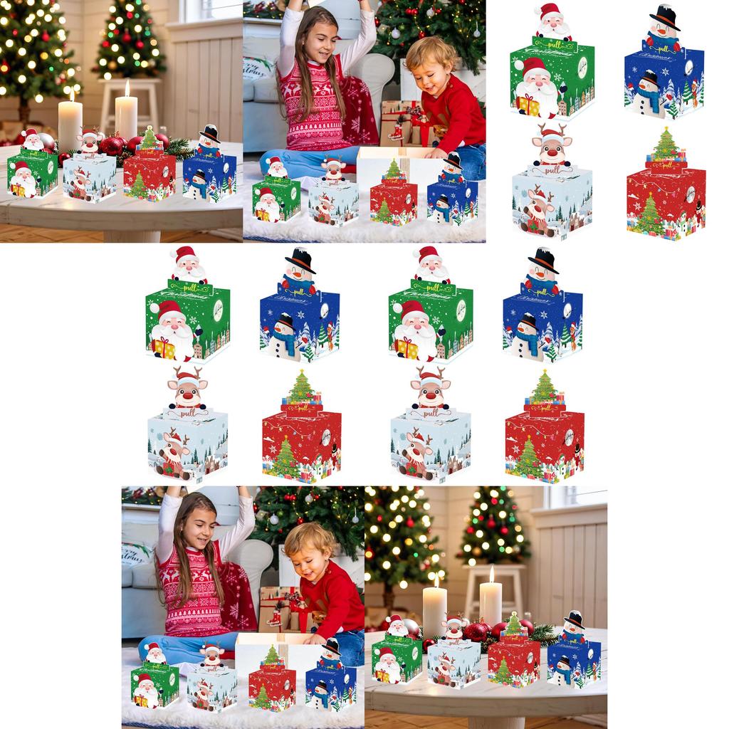 Christmas Themed Santa Claus Snowman Pattern Money Box With Durable Paper Material For Celebrations