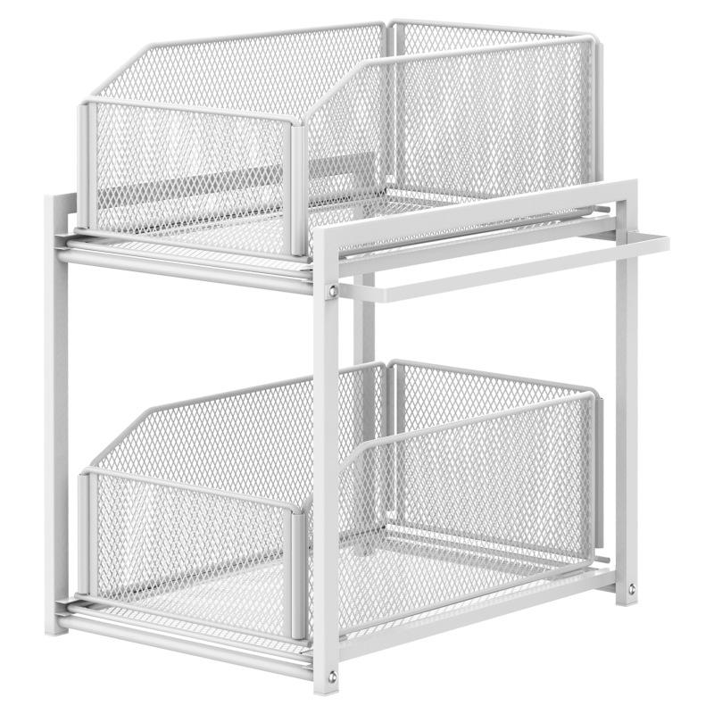 Étagère de Rangement pour Évier de Cuisine Extractible - Conception à Plusieurs Niveaux