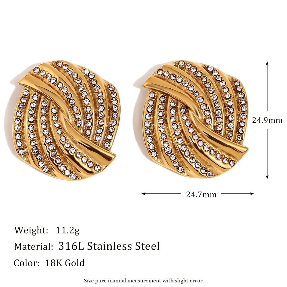 

MamacitaSlay Popular Twisted Two Feathers 18K Gold Plated earrings ladies trendy women s stainless steel jewelry Girls