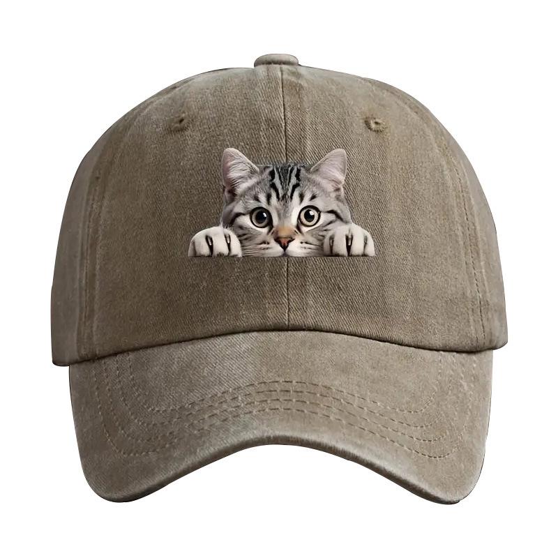 Fashion Washed Cotton Denim Baseball Caps Men Women Vintage Animal 3D Print Outdoor Sports Trucker Dad Hat Sun Hats