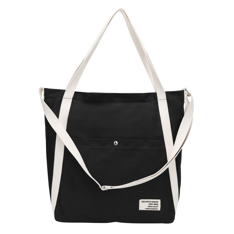 

Canvas bag Female student bag Casual messenger bag Book tutoring Large capacity shoulder bag Free shipping чорний