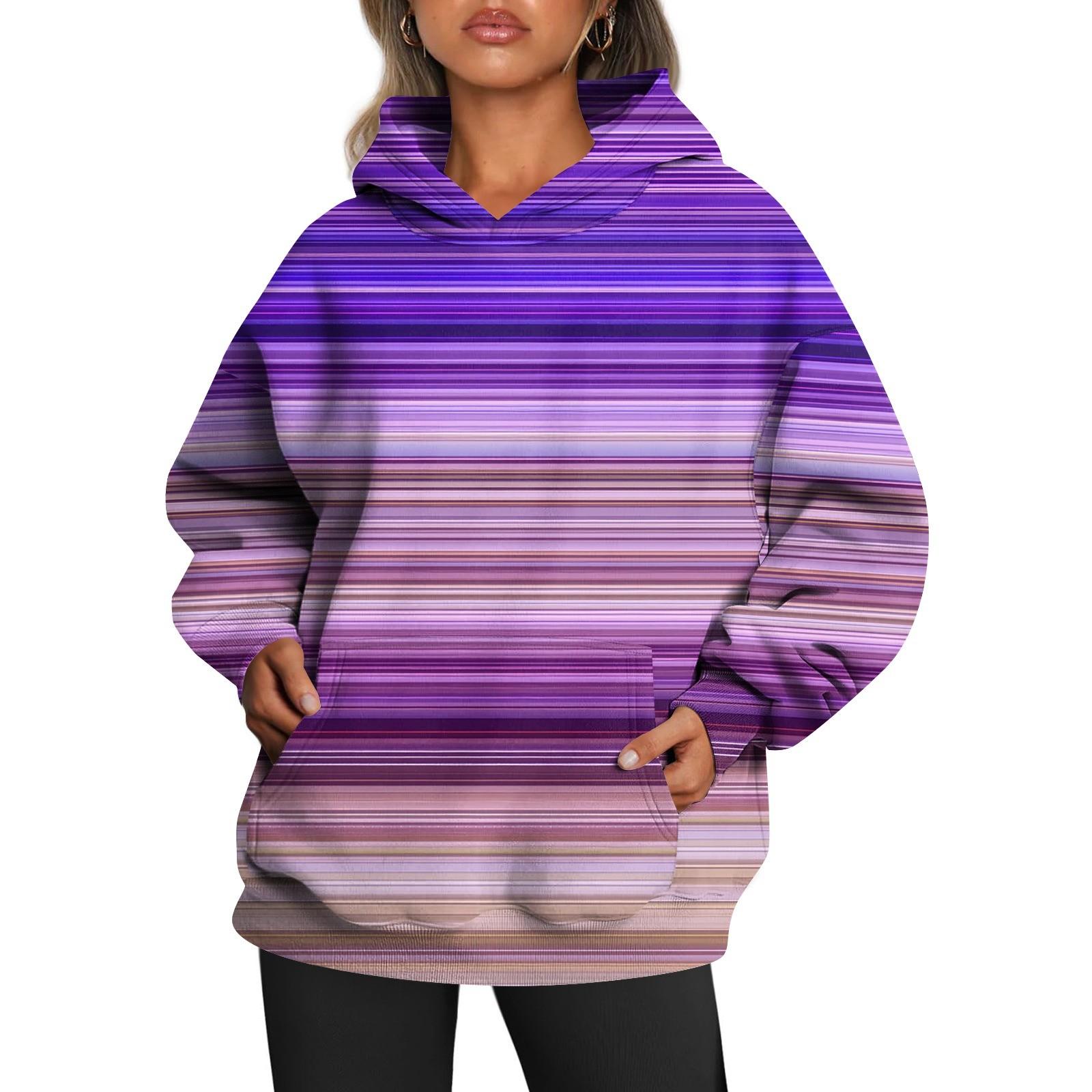 Женские толстовки с капюшоном большого размера с длинным рукавом с принтом — фото 8