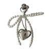 Beaded Bowknot Heart Phone Charm Stylish Keyring Backpacks Pendant Bag Jewelry