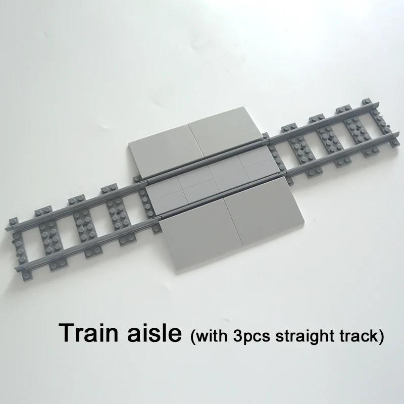 MOC Binari per Treni Città Incrocio Deviatoio Flessibile Biforcazione In Salita Rettilinei Curvi Mattoncini Ferrovie Giocattoli Creativi Fai da Te
