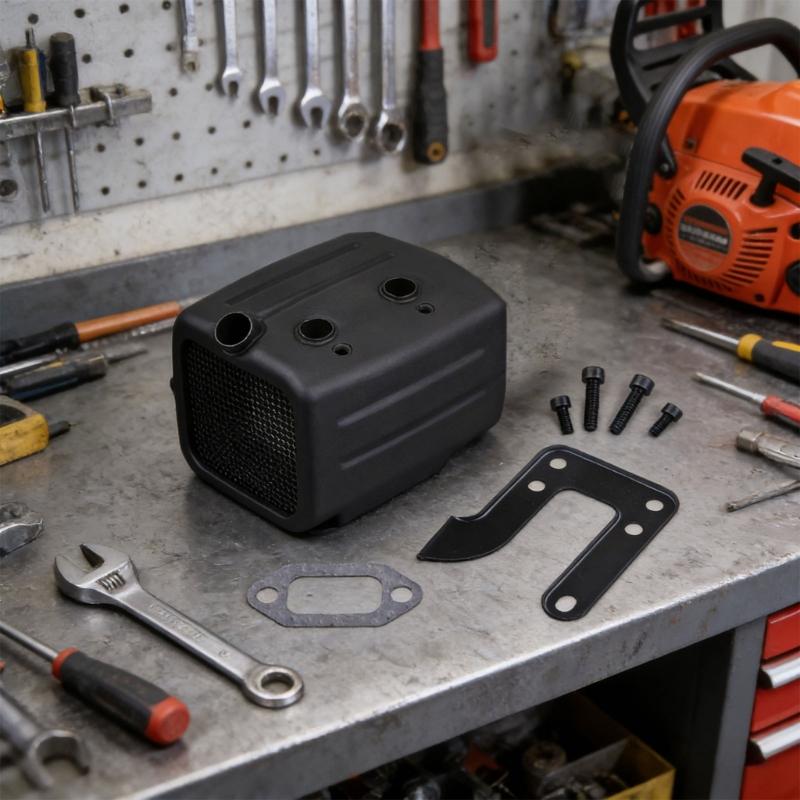 Pack of Complete Chainsaw Muffler Assembly Set With Mounting Hardware And Gaskets For Easy Setups And Noise Reduction