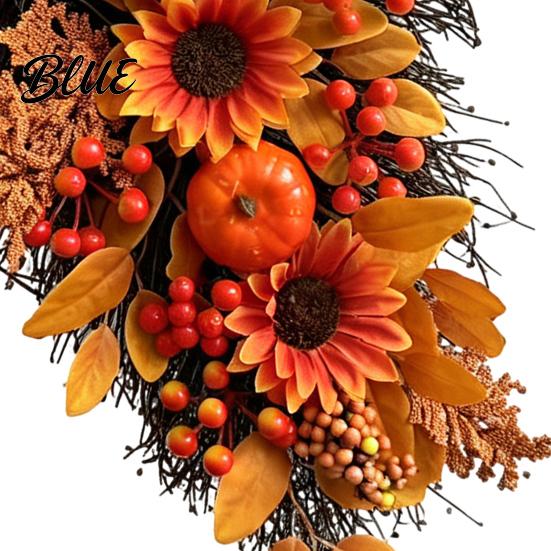 Thoughtful Seasonal Gift Fall Sunflower Swags Wreath Maple Leaves And Berries Hanging Decor Artificial Garland Autumn Farmhouse Front Door