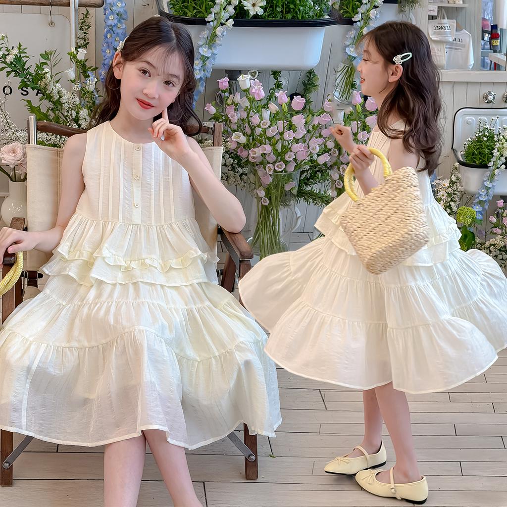 Girls' sleeveless dress summer 2026 new style children's Korean style western-style fashionable girls' summer dress cotton skirt