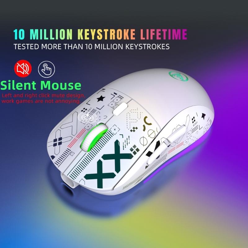 Bluetooth-compatible 2.4G- Wireless Mouse  Light For Computer Laptop Pad Tablet Optical Mice-Rechargeable TypeC Mute-
