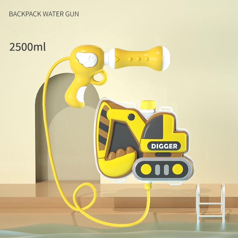 Summer Backpack Water Gun Children Outdoor Game Swimming Pool Beach High Capacity Water Shooter Toy Cartoon Animal Pull-out
