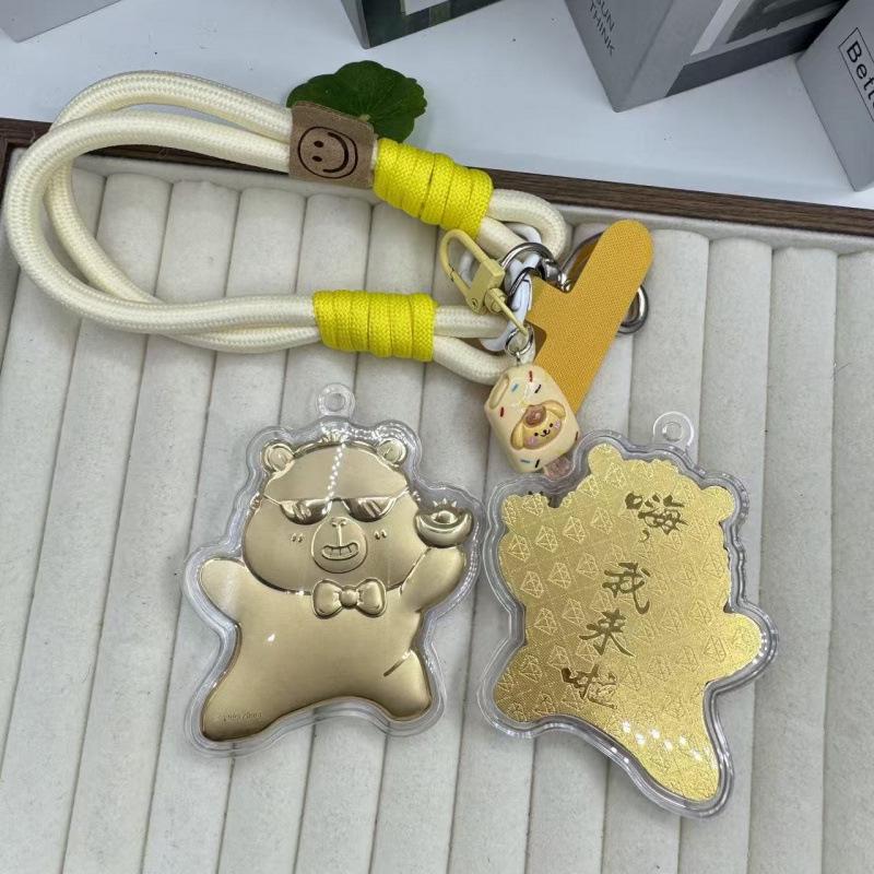 Shuibei 999 Pure Gold Yuanbao Cartoon Sunglasses Capybara Keychain & Bag Charm Lanyard Without Gold