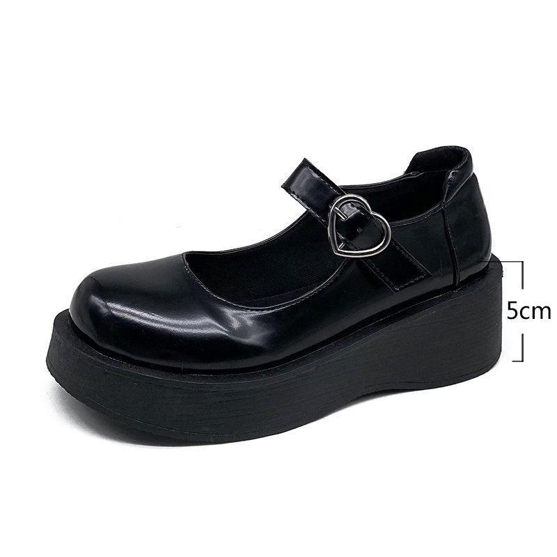 Students Lolita Shoes Patent Leather Mary Janes Shoes  New Women Platform Shoes Buckle Girls Thick Sole Ladies Shoes
