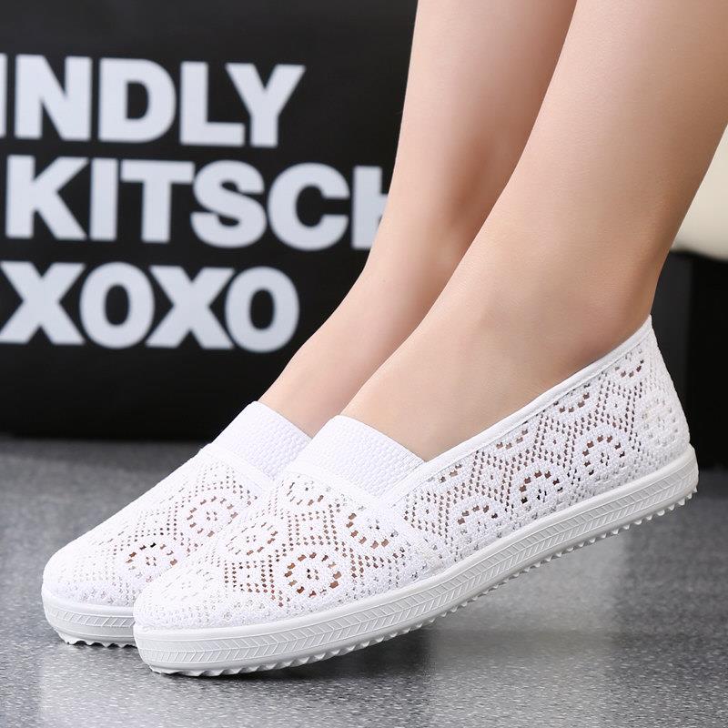 Summer Cloth Shoes Women's Shoes Breathable Mesh Sports Shoes Women's Leisure Lazy Shoes Mesh Shoes