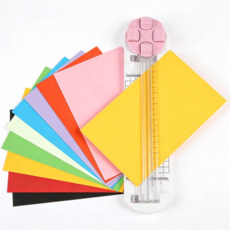 Handheld Plastic Paper Cutter For A4 Sheets Office Use With Dual Blade Design