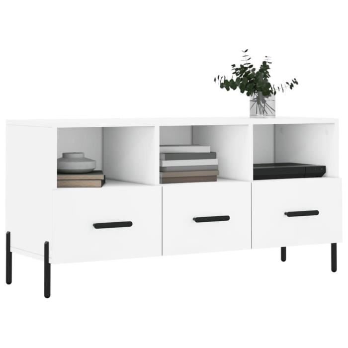 VidaXL TV Stand White 102x36x50 Cm Engineered Wood 829044