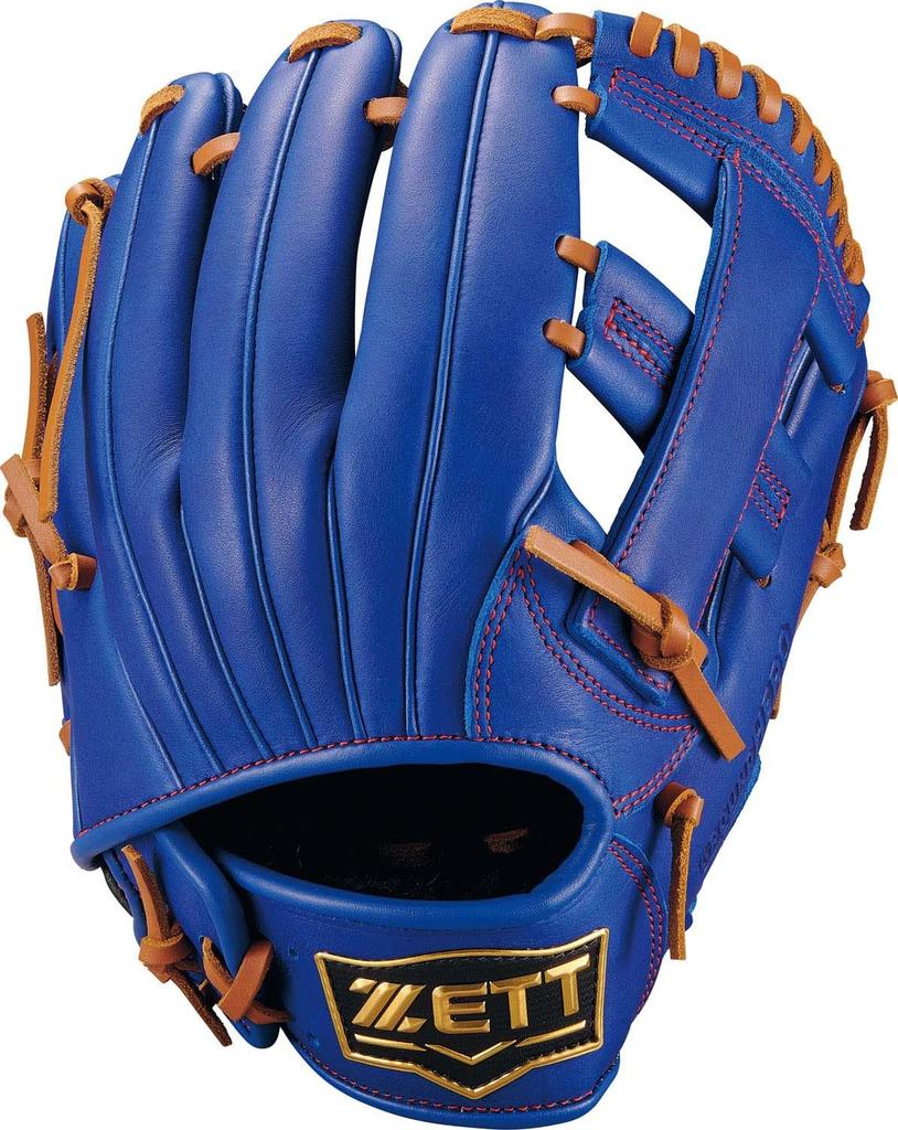ZETT Youth Baseball Ground Royal Blue x Oak Brown BJG762620 Glove, Hero, All-Around, Left-Handed Throw, (2536), Size Small,