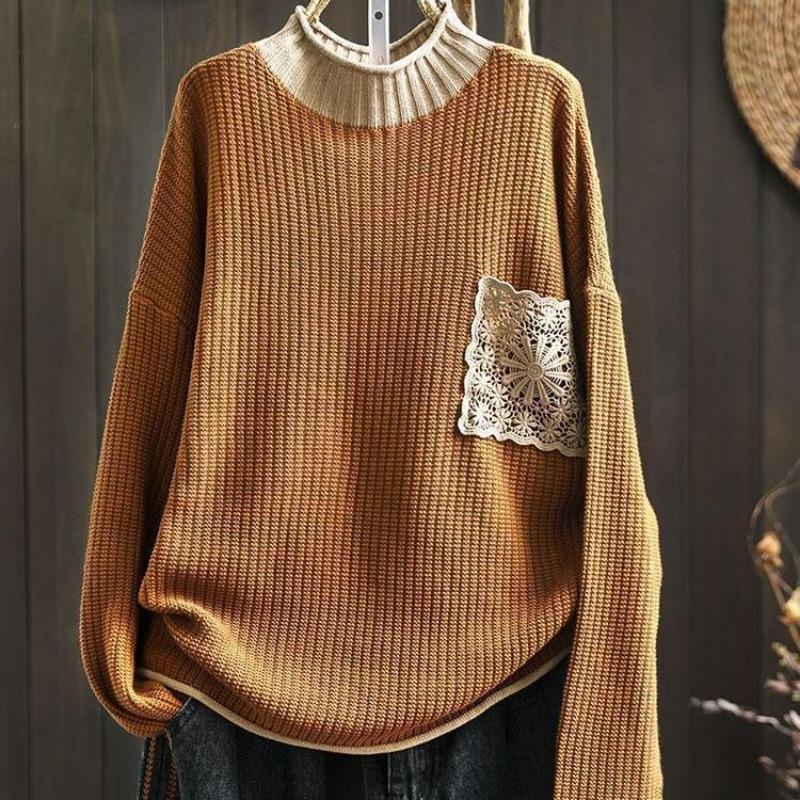 Sweater for Women Autumn Winter Turtleneck Pullover Warm Knitted Stretchy Long Sleeve Oversize Jumper Tops