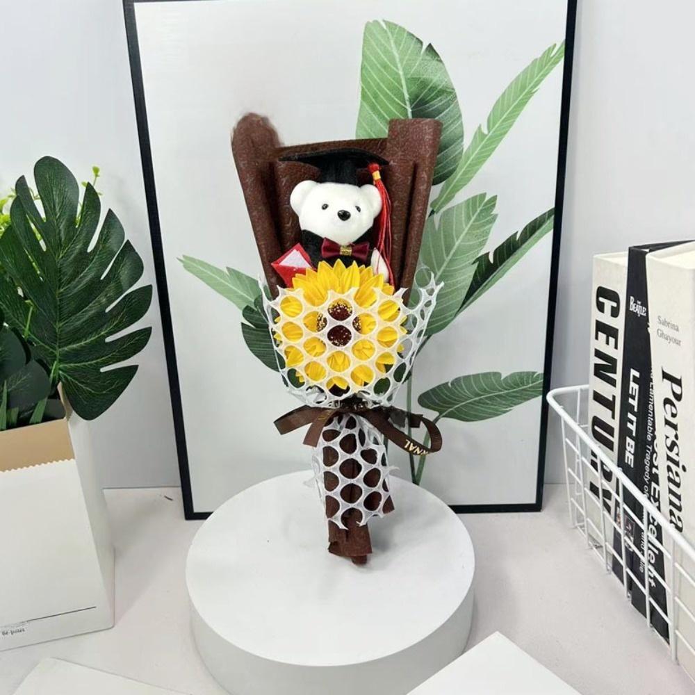 Dekoration Sonnenblumen Bär Strauß Plüsch Süßer Bär Strauß Neues Plüschtier Sträuße Abschlussgeschenk