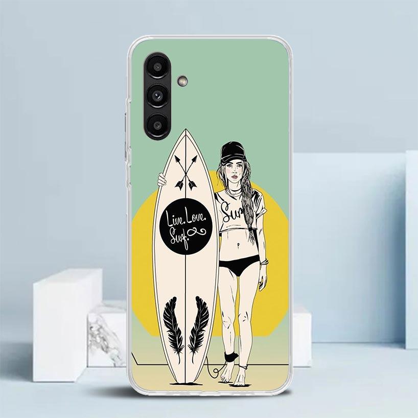 Surfbrett Ästhetisches Handyhülle Für Samsung Galaxy A17 A37 A57 A16 A15 A14 A13 A56 A55 A54 A53 A36 A35 A34 A33 A26 A25 A24 A23 G