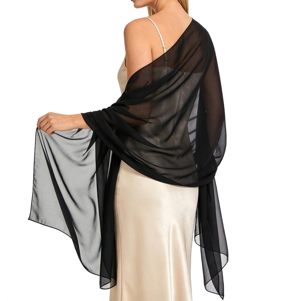 Damen-Abendschal Leichter durchsichtiger Wickelschal für formelle Party Hochzeit Abschlussball Accessoire Elegantes Design Weicher Stoff