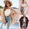 Women Sun Protection Shawl Lady Summer Hollow Out Knit Cardigan Holiday Solid Bikini Blouse Breathable Beach Cape Sexy Tippet Tops