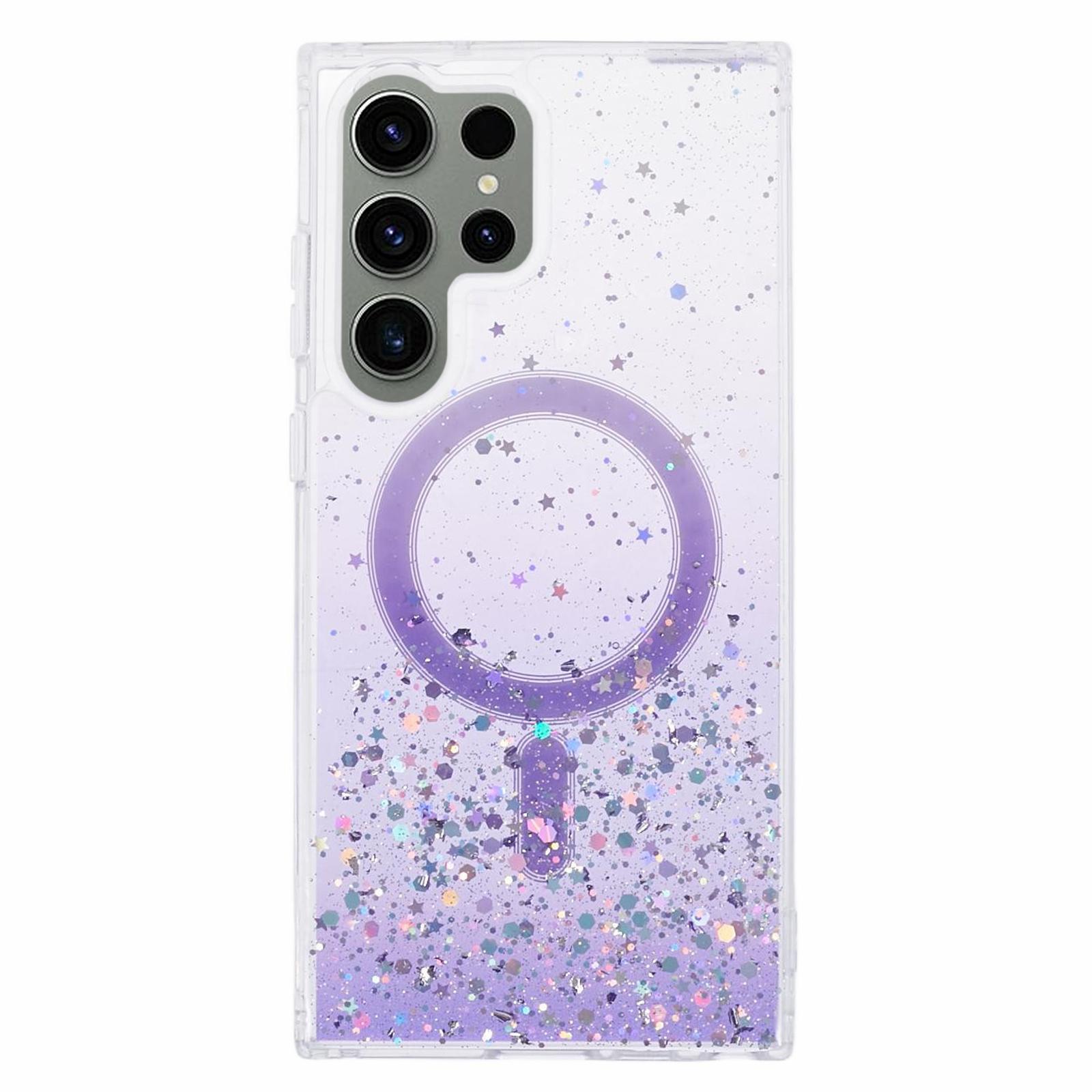 

JTW Series for Samsung Galaxy S23 Ultra Case Gradient Glitter Epoxy Magnetic Phone Cover Purple
